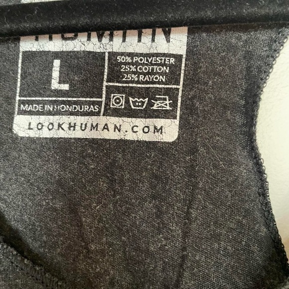 Lookhuman heathered dark gray tank top with bisexual witch slogan and pentacles - Picture 3 of 4